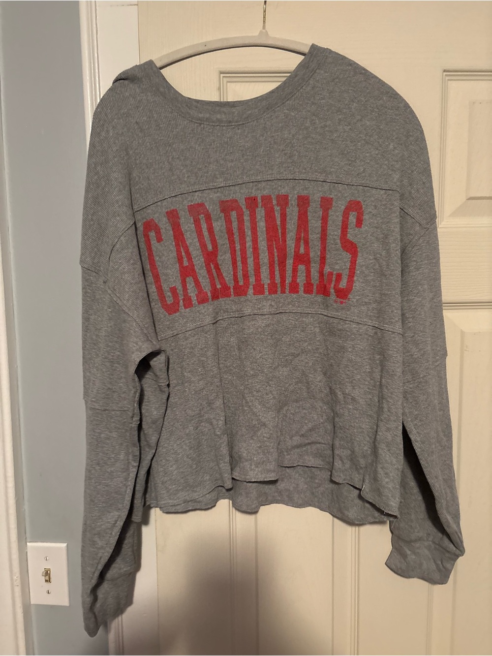 Gray Arizona Cardinals Long Sleeve Ribbed T-Shirt